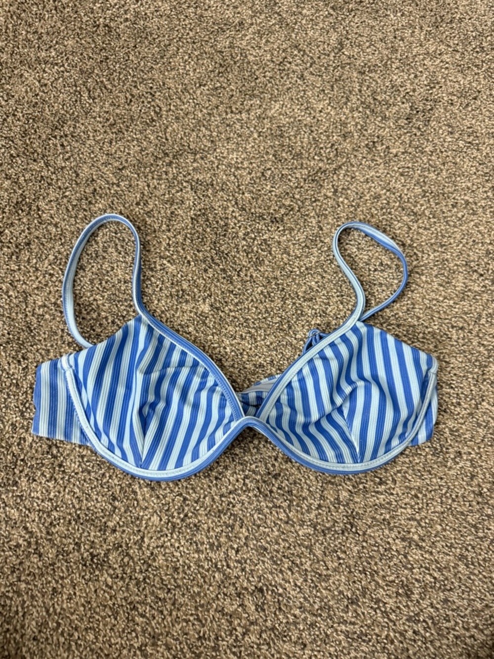 Dippin' Daisy's Light Blue & White Striped Bikini Top